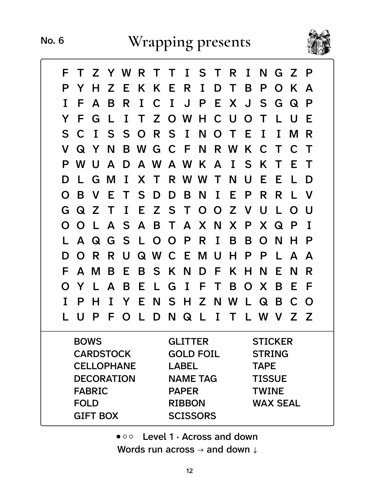 Real interior page 12 from Christmas Word Search
