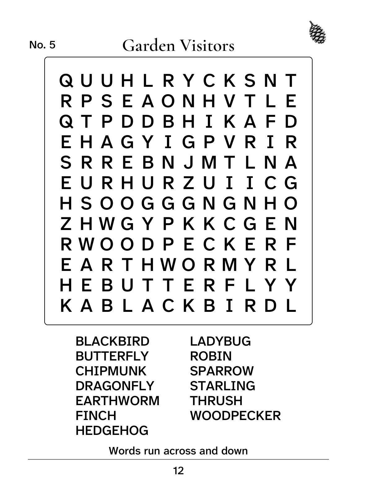 Real interior page 12 from Easy Jumbo Word Search