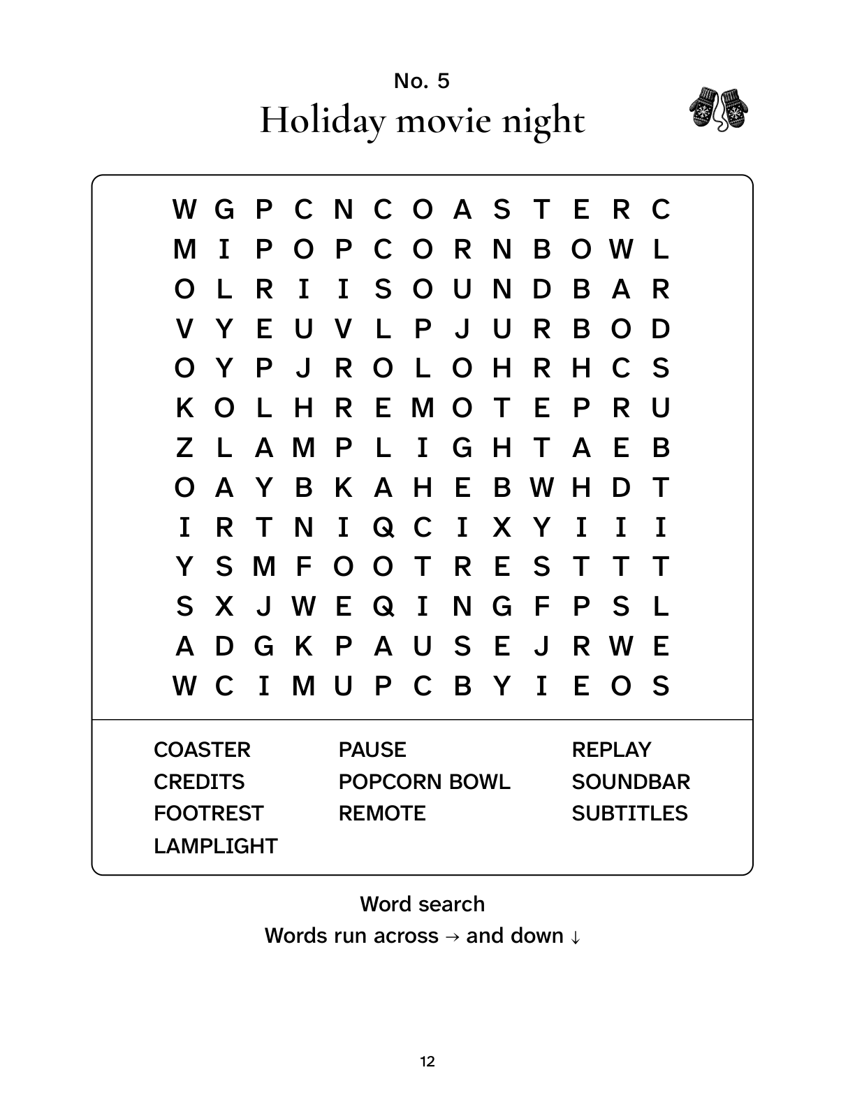 Free printable for holiday movie night: puzzle page