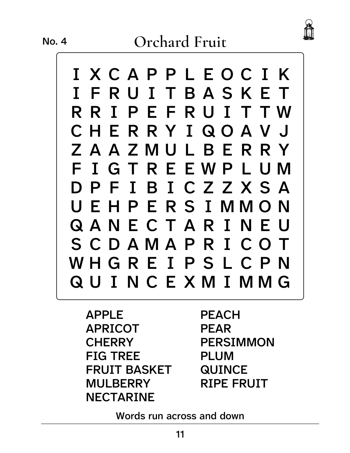Free extra large print word search to print: puzzle page